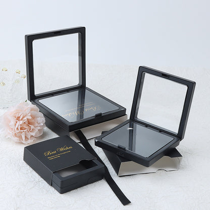 Classic black PE film dustproof and antioxidant suspension box jewelry storage box jewelry necklace ring display box