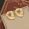 Expressive Polka Dot Chamfered Cube Geometric Stainless Steel Electroplating Stud Earrings