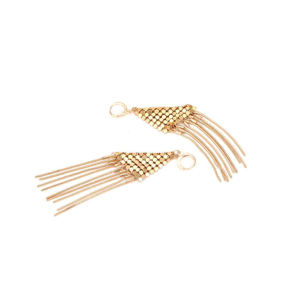 1 Pair Elegant Retro Tassel Plating Copper Aluminum Drop Earrings