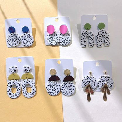 1 Pair Fashion Polka Dots Soft Clay Women's Drop Earrings