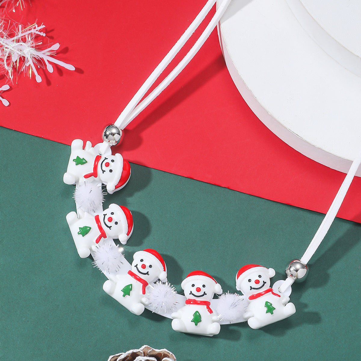 Cartoon Style Santa Claus Gingerbread Snowman Arylic Christmas Women's Necklace