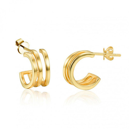 European And American C-shaped Three-layer Earrings Fashion Earrings