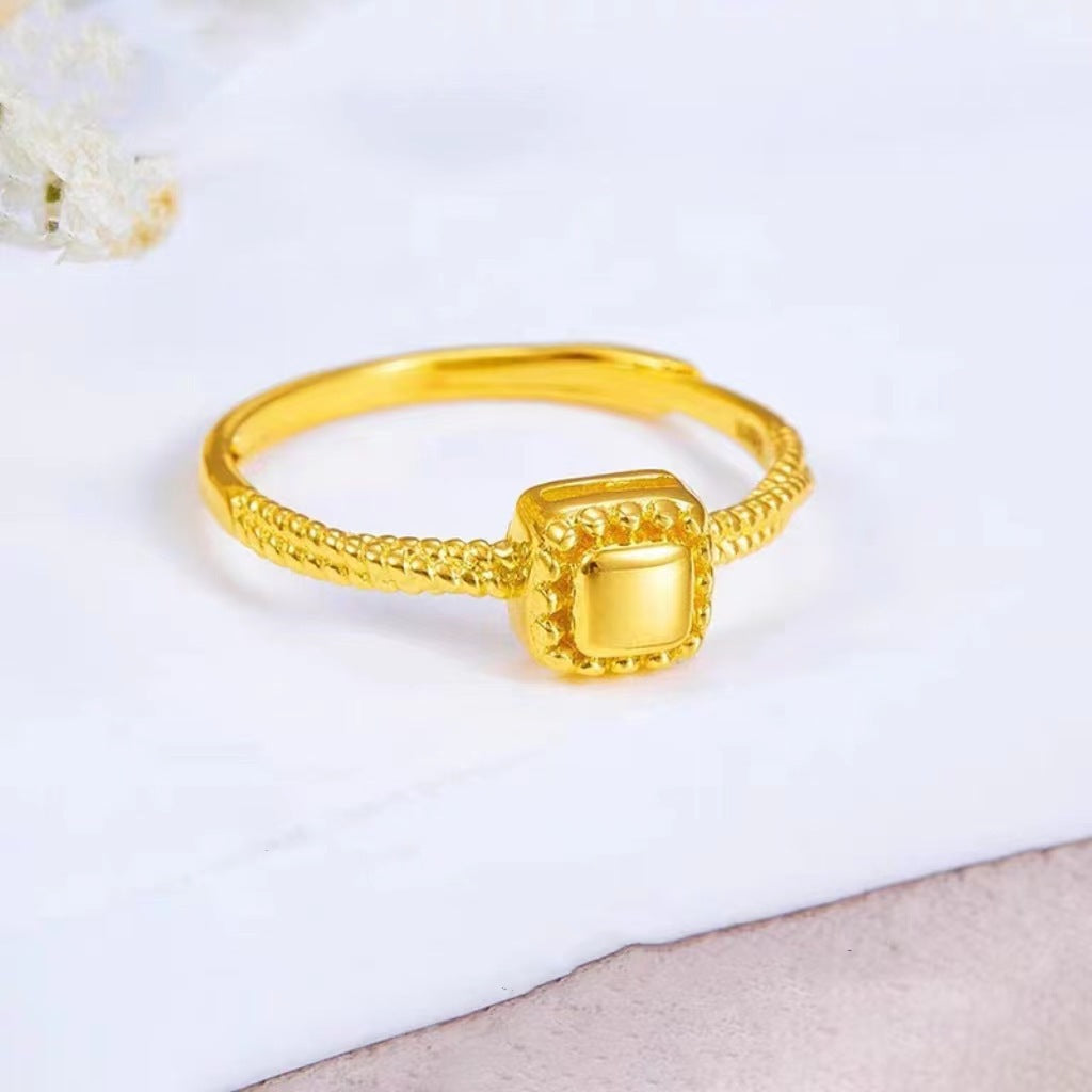 Wholesale Simple Style Square Copper Plating Open Rings