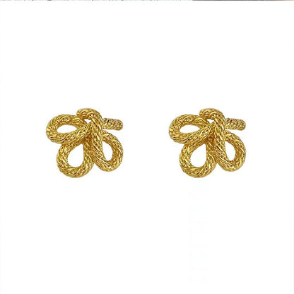 1 Pair Elegant Bow Knot Alloy Ear Studs