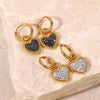 IG Style Heart Circle Geometric Stainless Steel 18K Gold Plated Earrings