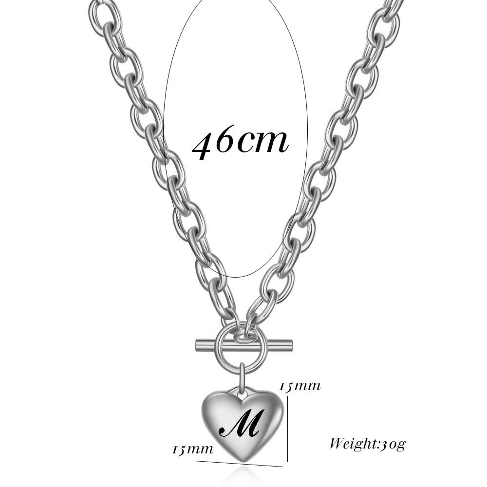 Simple Style Heart Shape Titanium Steel Plating Pendant Necklace 1 Piece