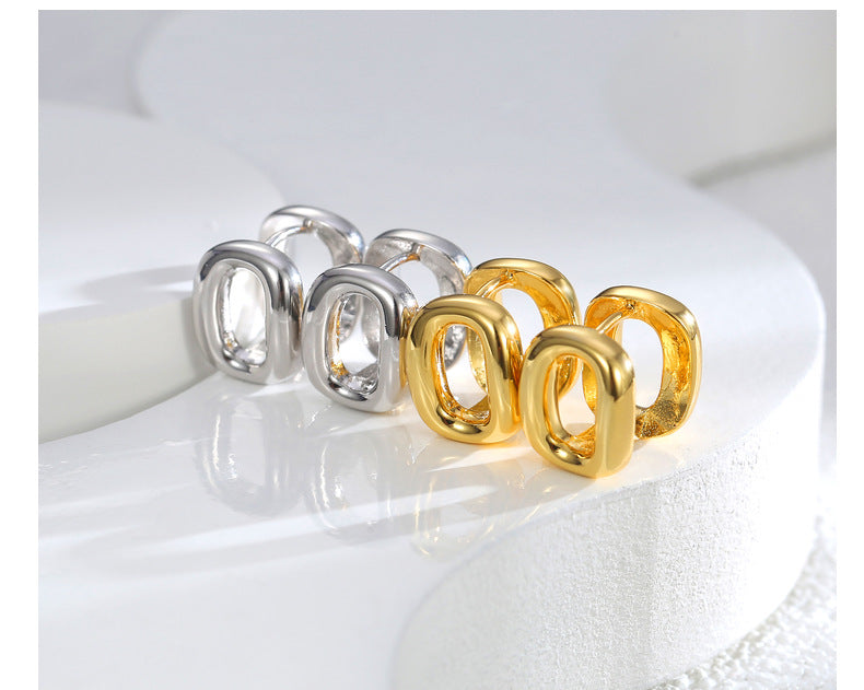 Fashion Solid Color Copper Plating Ear Studs 1 Pair