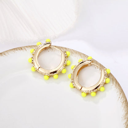 Wholesale Jewelry Hollow Color Round Pearl Earrings Gooddiy