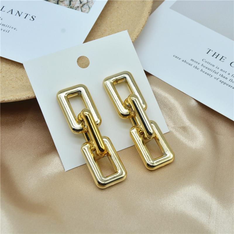 1 Pair Elegant Simple Style Geometric Plating Arylic Drop Earrings