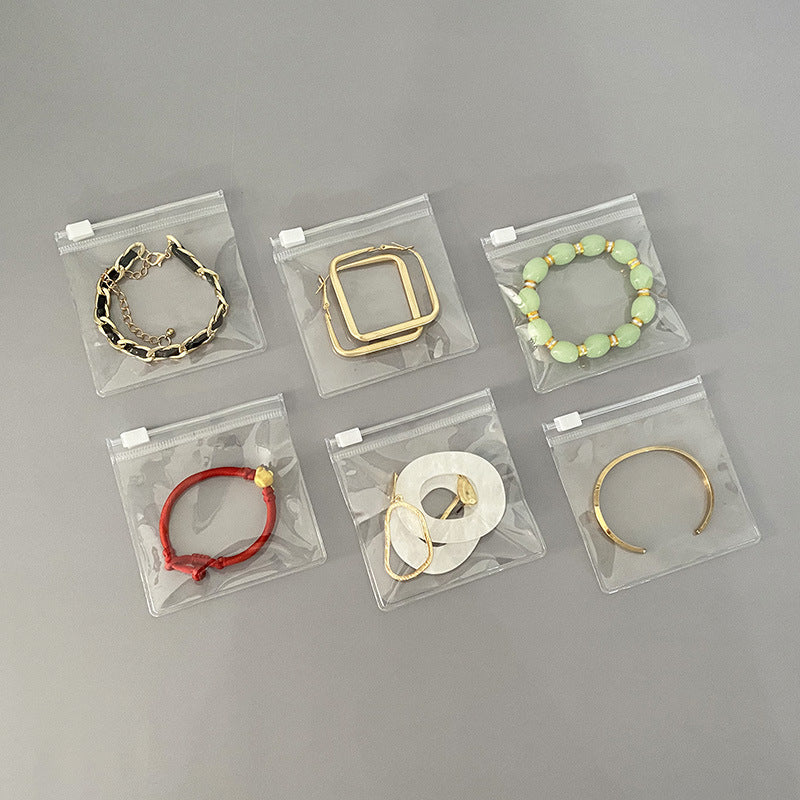 One piece, wholesale price, sealed bag, bracelet, jewelry, PVC jewelry bag, Wenwan earrings, storage, transparent plastic self-sealing bag.