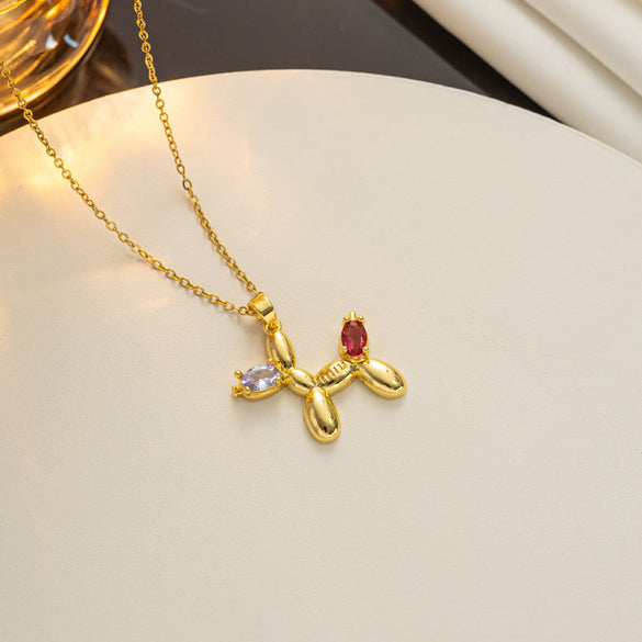 Quadrilateral Geometric Titanium Steel 18K Gold Plated Necklaces