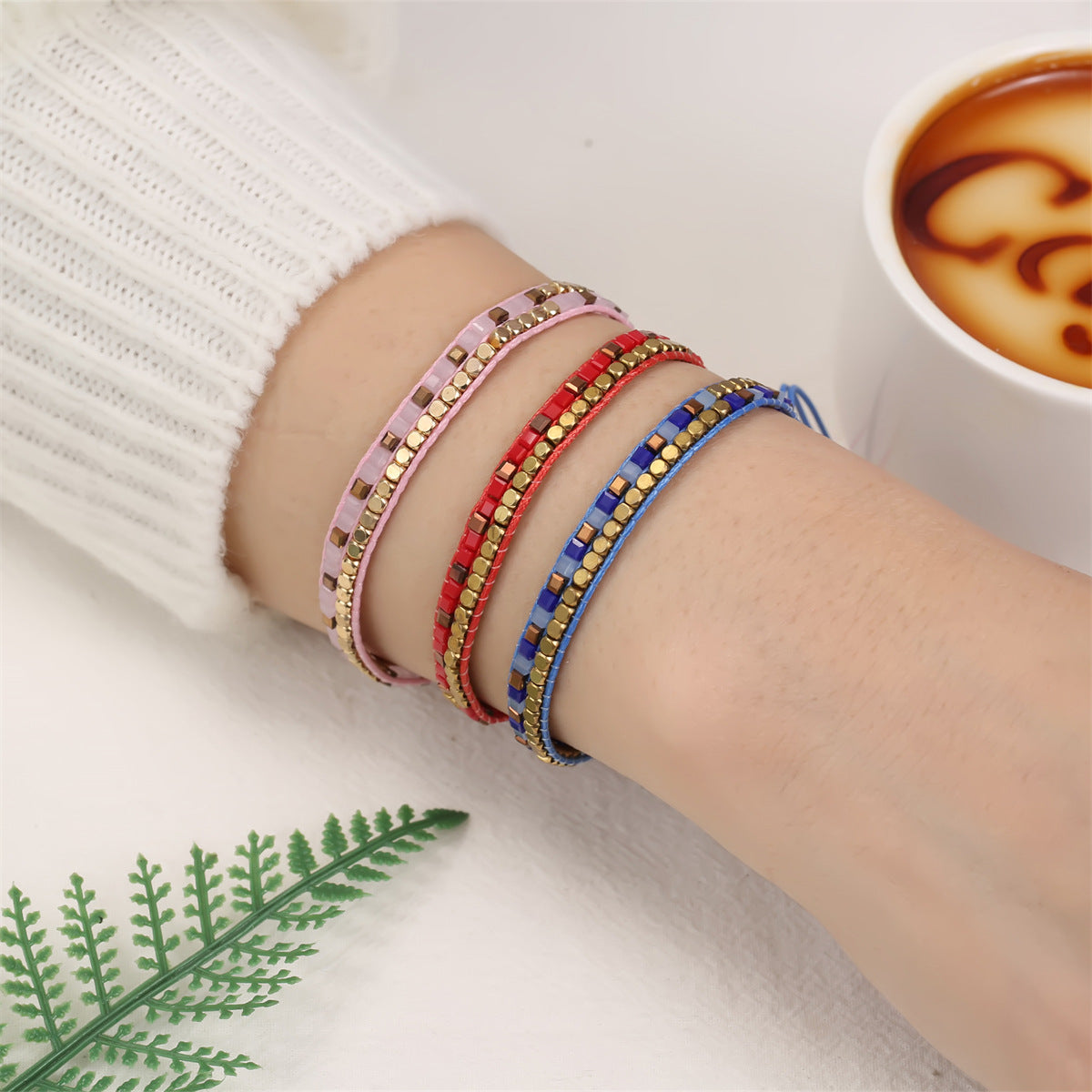 Bohemian Square Crystal Copper Knitting Bracelets