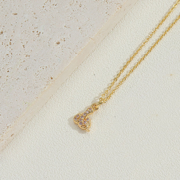 European and American popular copper-plated 14K real gold personality snake pendant ins-style versatile personality trendy necklace clavicle chain female