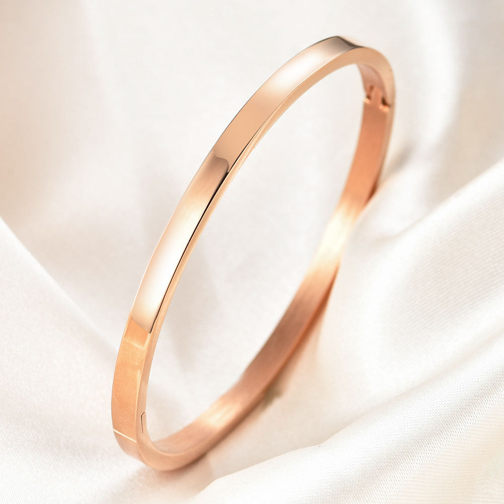 Fashion Solid Color Titanium Steel Bangle