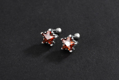 1 Pair Simple Style Geometric Inlay Sterling Silver Zircon Earrings