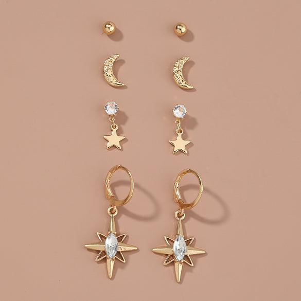 European And American Fashion Creative Butterfly C-shaped Flower Resin Earrings