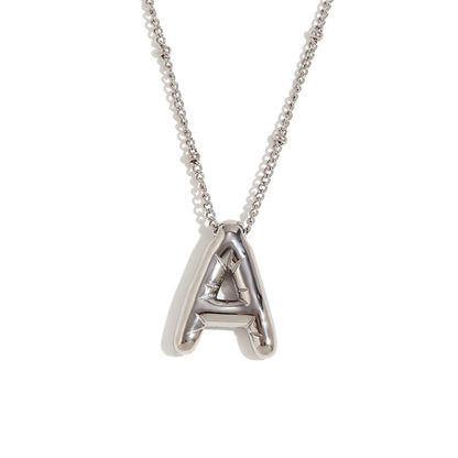 Fashion Letter Number Text Stainless Steel 18K Gold Plated Necklaces