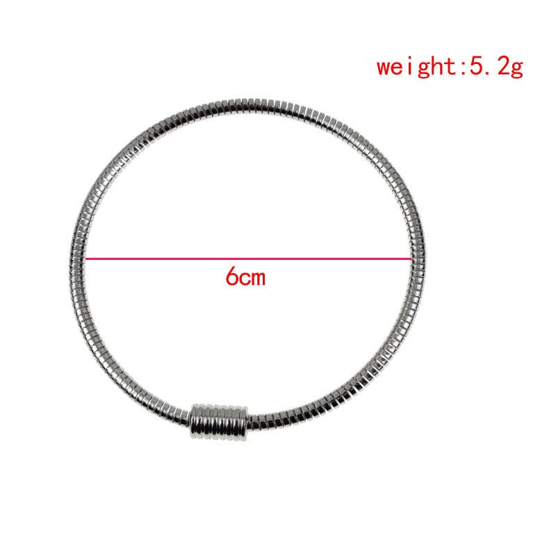 Retro Simple Style Solid Color Stainless Steel Bangle In Bulk