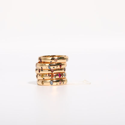 1 Piece Fashion Geometric Copper Inlay Zircon Rings