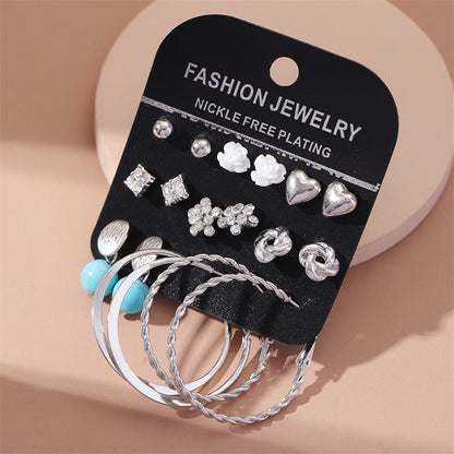 Fashion Geometric Alloy Plating Artificial Pearls Women's Earrings 1 Set