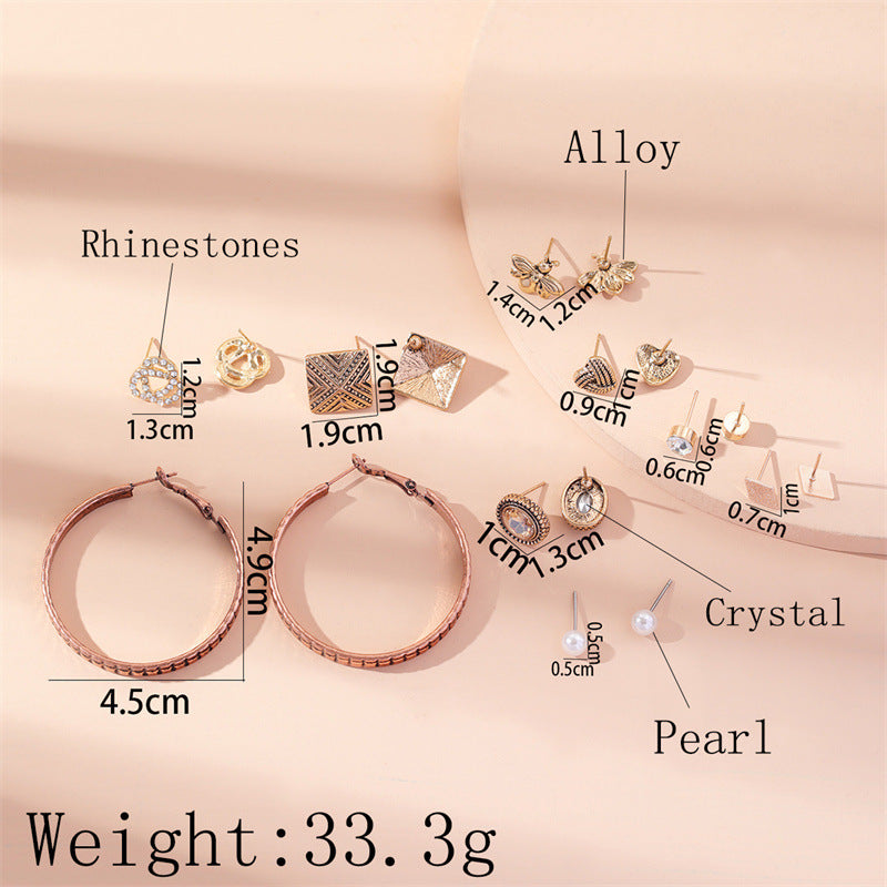 Fashion Geometric Alloy Plating Artificial Pearls Women's Earrings 1 Set