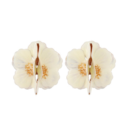 1 Pair Fashion Flower Metal Plating Women's Ear Studs