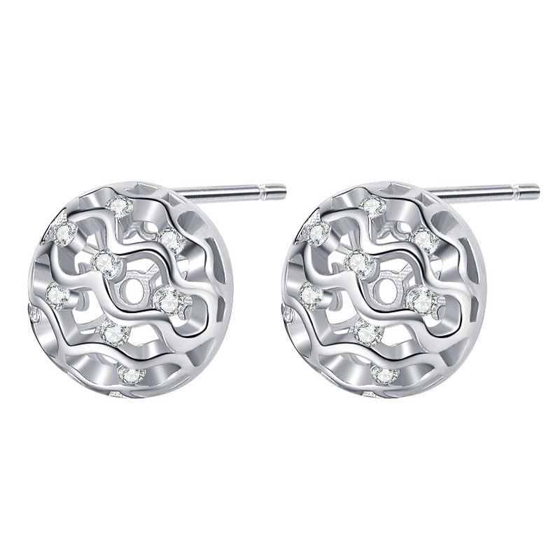 1 Pair Simple Style Geometric Plating Inlay Sterling Silver Zircon Ear Studs