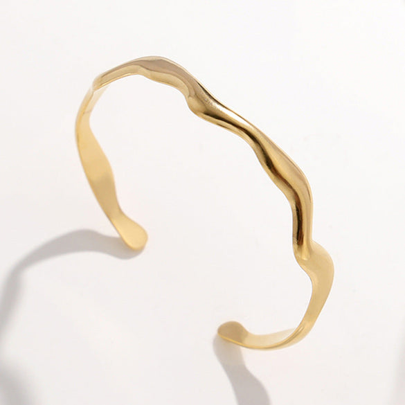 Expressive Stripe Stainless Steel Electroplating Bangles