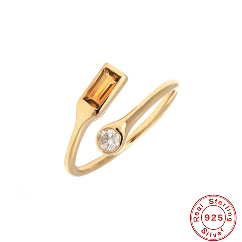 Fashion Geometric Copper Plating Zircon Open Ring 1 Piece