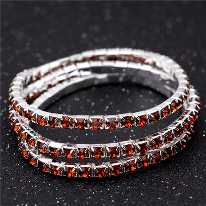 Simple Style Geometric Crystal Rhinestone Gem Bracelets