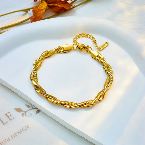 Fashion Women Chain Titanium Steel Electroplating Jewelry Sets