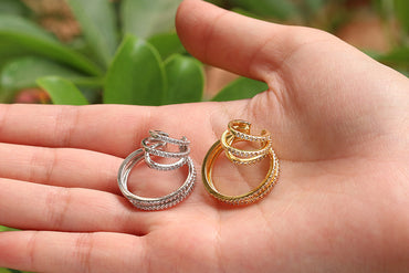 Fashion Multi-layer Simple Style Hoop Ear Clips Set