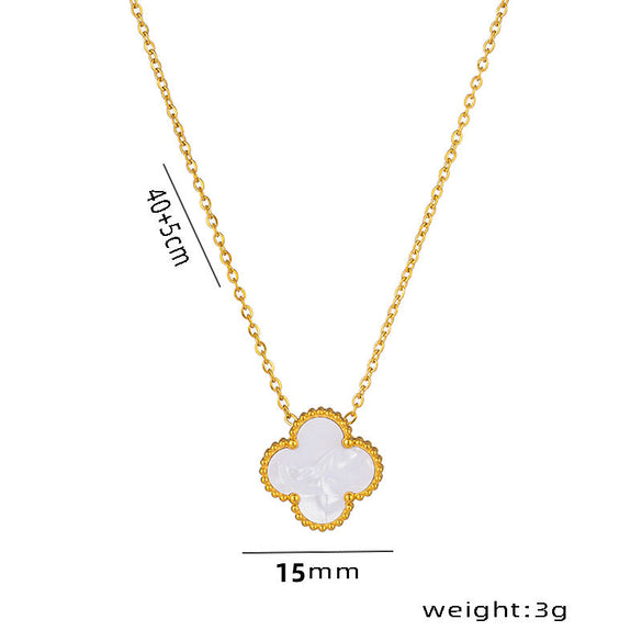Quadrilateral Geometric Titanium Steel 18K Gold Plated Necklaces