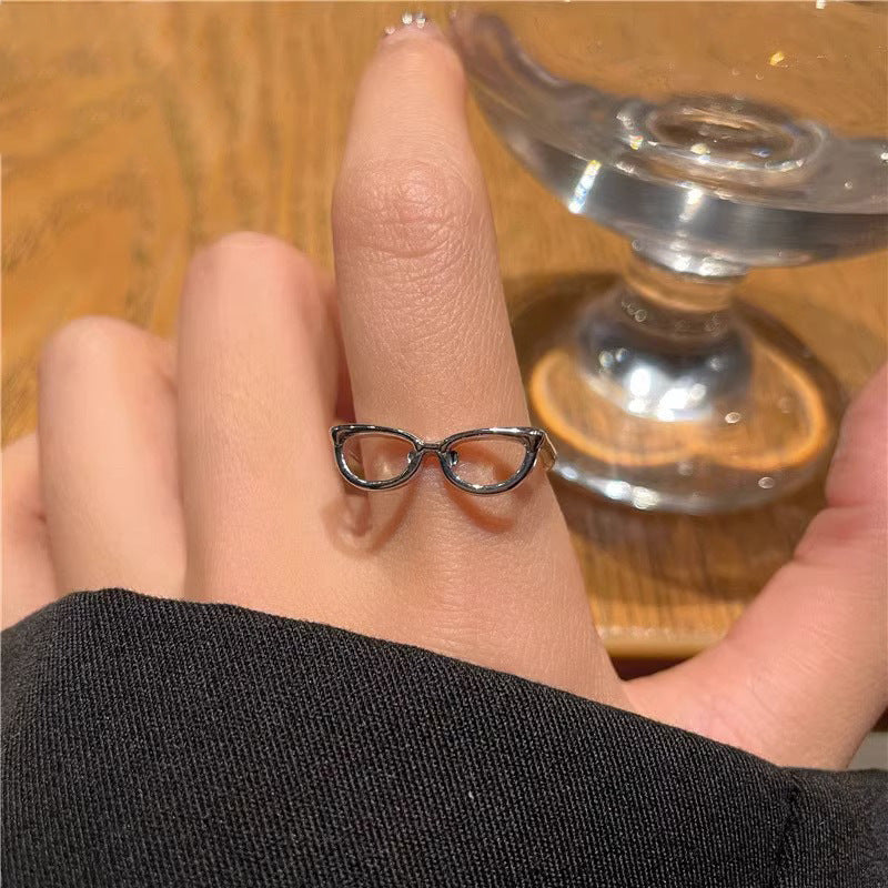 Modern Style Streetwear Glasses Copper Plating Open Rings