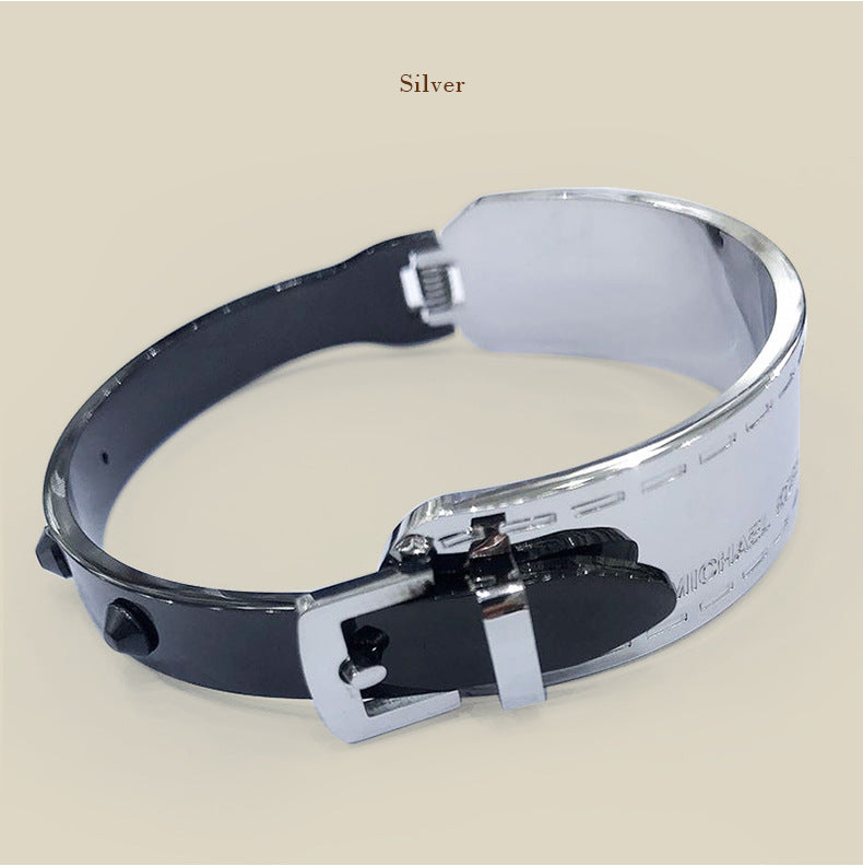 Fashion Geometric Titanium Steel Plating Bangle