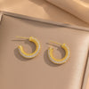 Moderate Luxury Flower Copper Diamond Inlay Stud Earrings