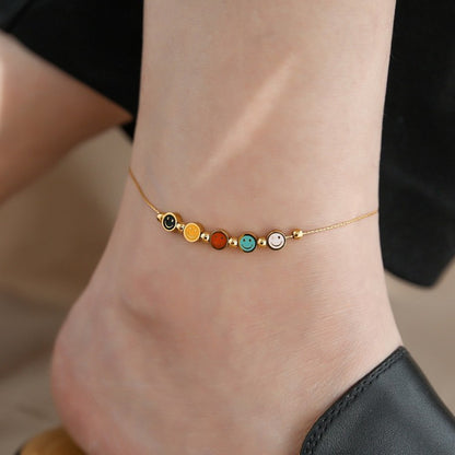 Simple Style Smiley Face Copper Wholesale Anklet