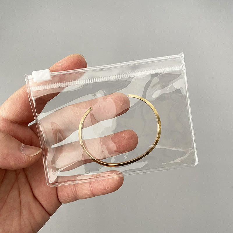 Spot INS sealed bag wholesale portable small jewelry earrings storage finishing transparent plastic PVC self-sealing bag