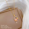 Minimalist Geometric Titanium Steel Diamond Inlay Necklaces