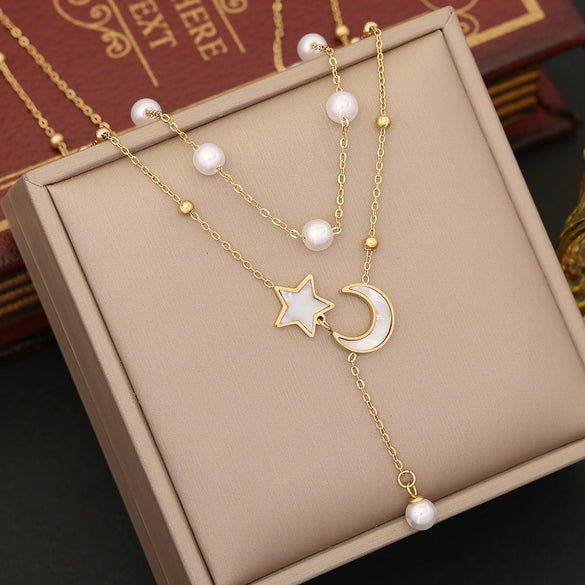 Fashion Flower Stainless Steel Electroplating Necklaces