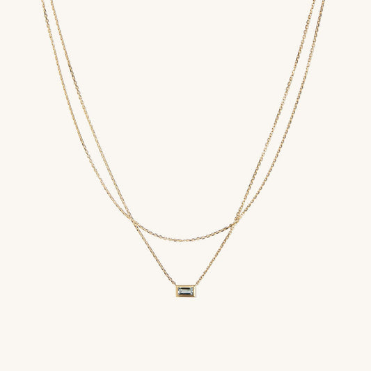 Simple Style Square Titanium Steel Zircon Double Layer Necklaces In Bulk