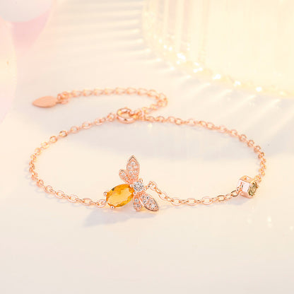 Simple Style Bee Copper Inlay Zircon Bracelets