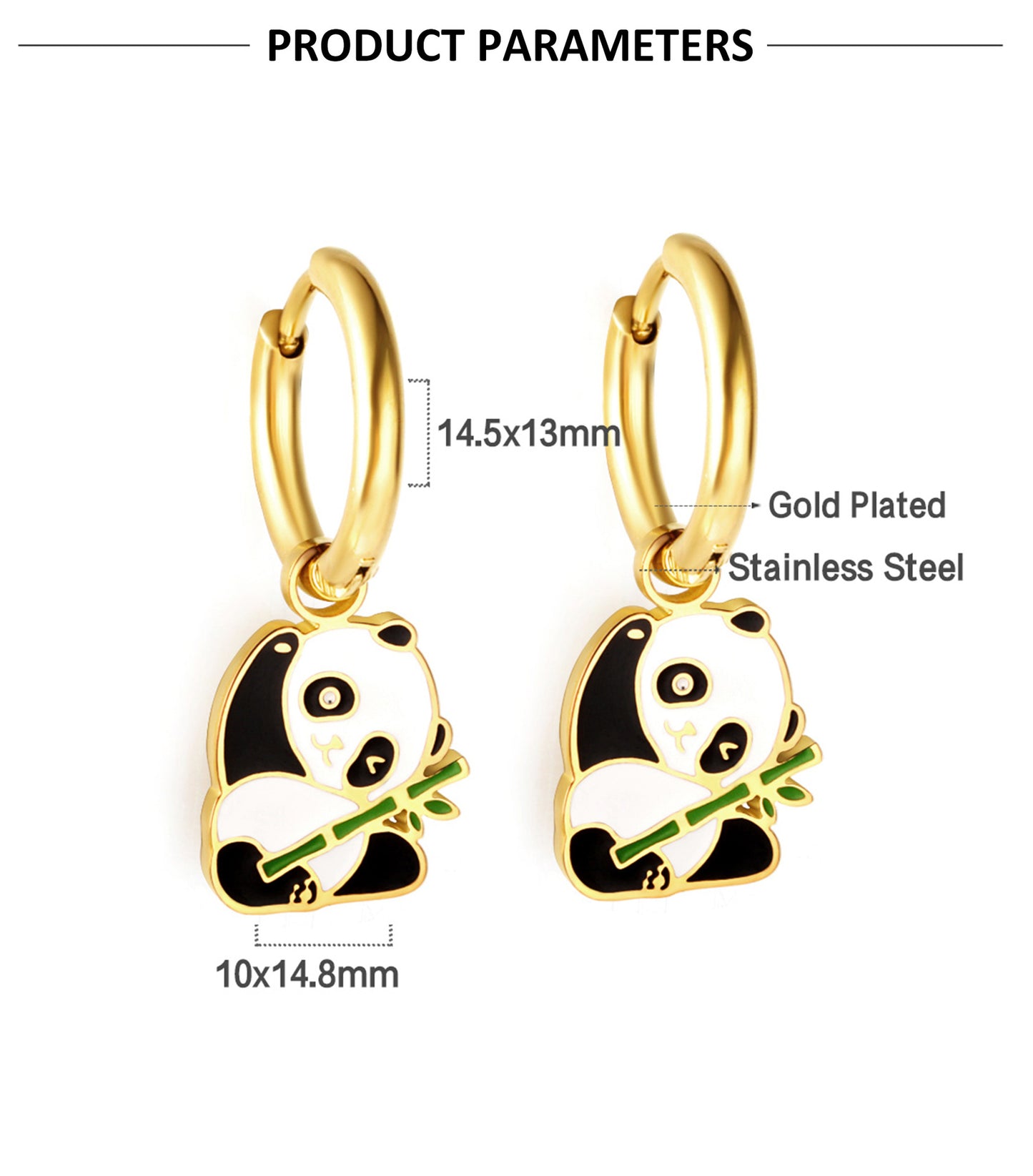 Fashion Animal Stainless Steel Plating Dangling Earrings 1 Pair