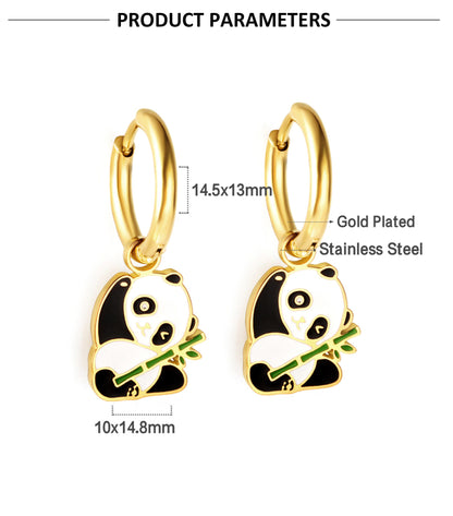 Fashion Animal Stainless Steel Plating Dangling Earrings 1 Pair