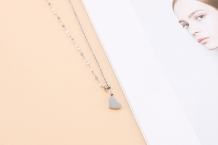 Wholesale Fashion New Heart-shaped Pendent Titanium Steel Necklace Gooddiy