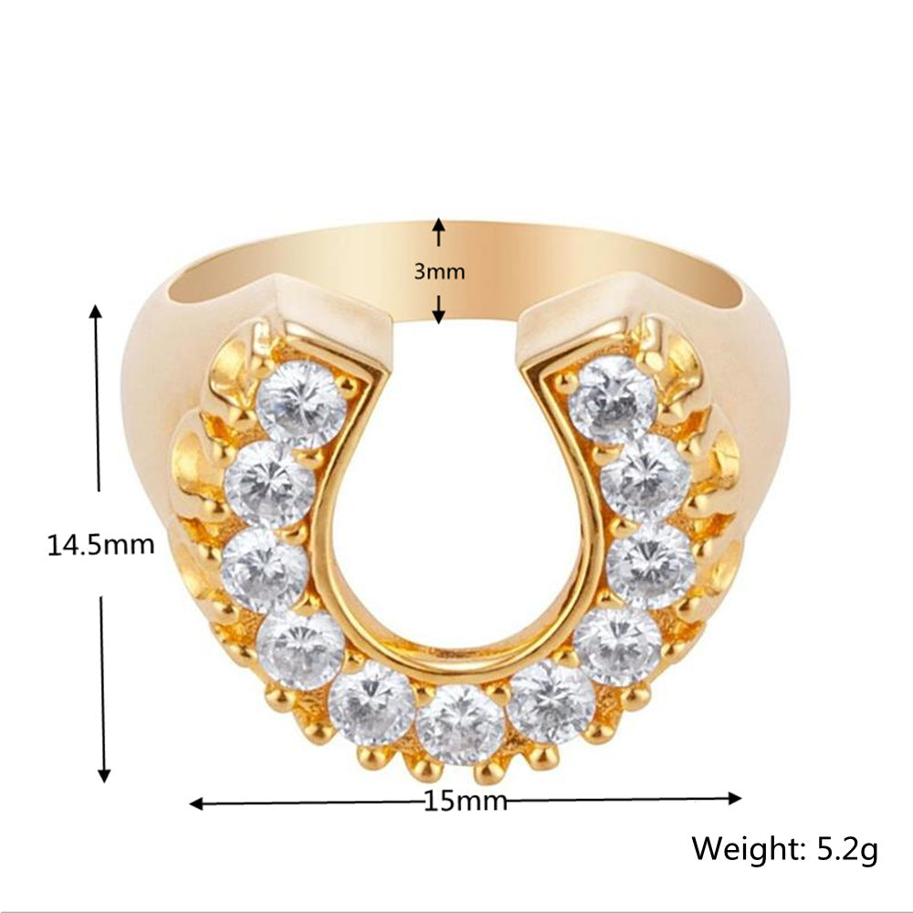 Wholesale Jewelry U-shaped Diamond Copper Ring Gooddiy