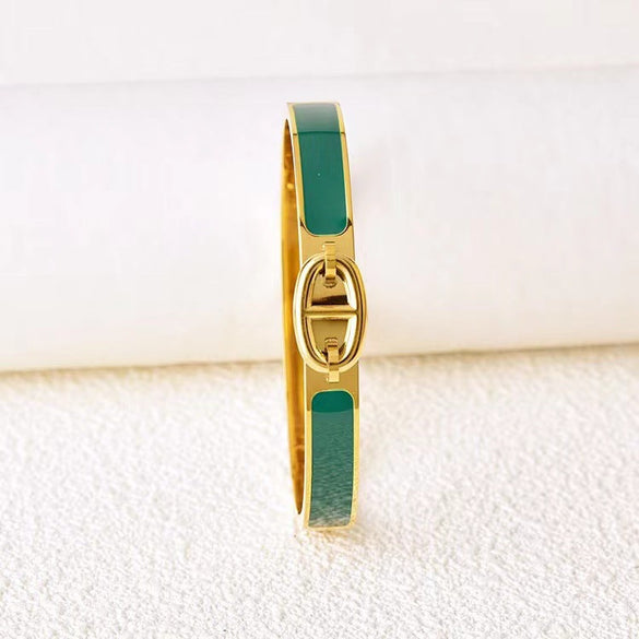Ellipse Titanium Steel Electroplating Bangles