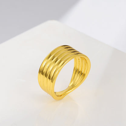 Ins Internet Celebrity Blogger New Ring Creative Stripe Knotted Ring