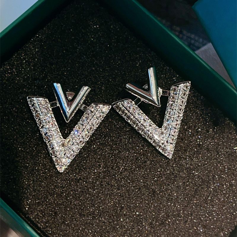 1 Pair Basic Classic Style Letter Plating Inlay Copper Zircon Ear Studs