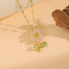 Minimalist Flower Stainless Steel Electroplating Necklaces
